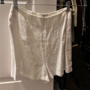 Dissh White Linen Shorts